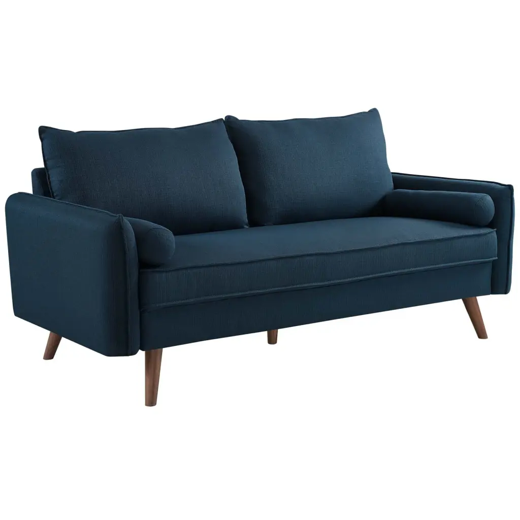 Modern Contemporary Navy Blue Fabric Sofa Living Room Lounge or Club Lobby
