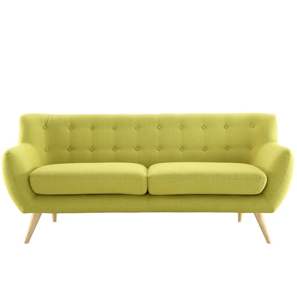 Modern Contemporary Sofa Green Fabric Stylish Living Spaces
