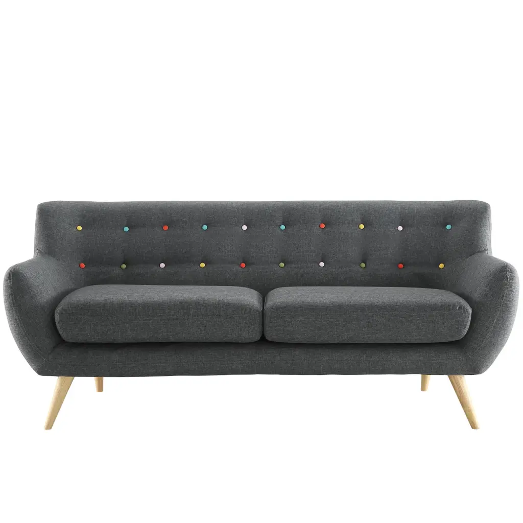 Modern Contemporary Sofa Grey Fabric Elegant Living Rooms