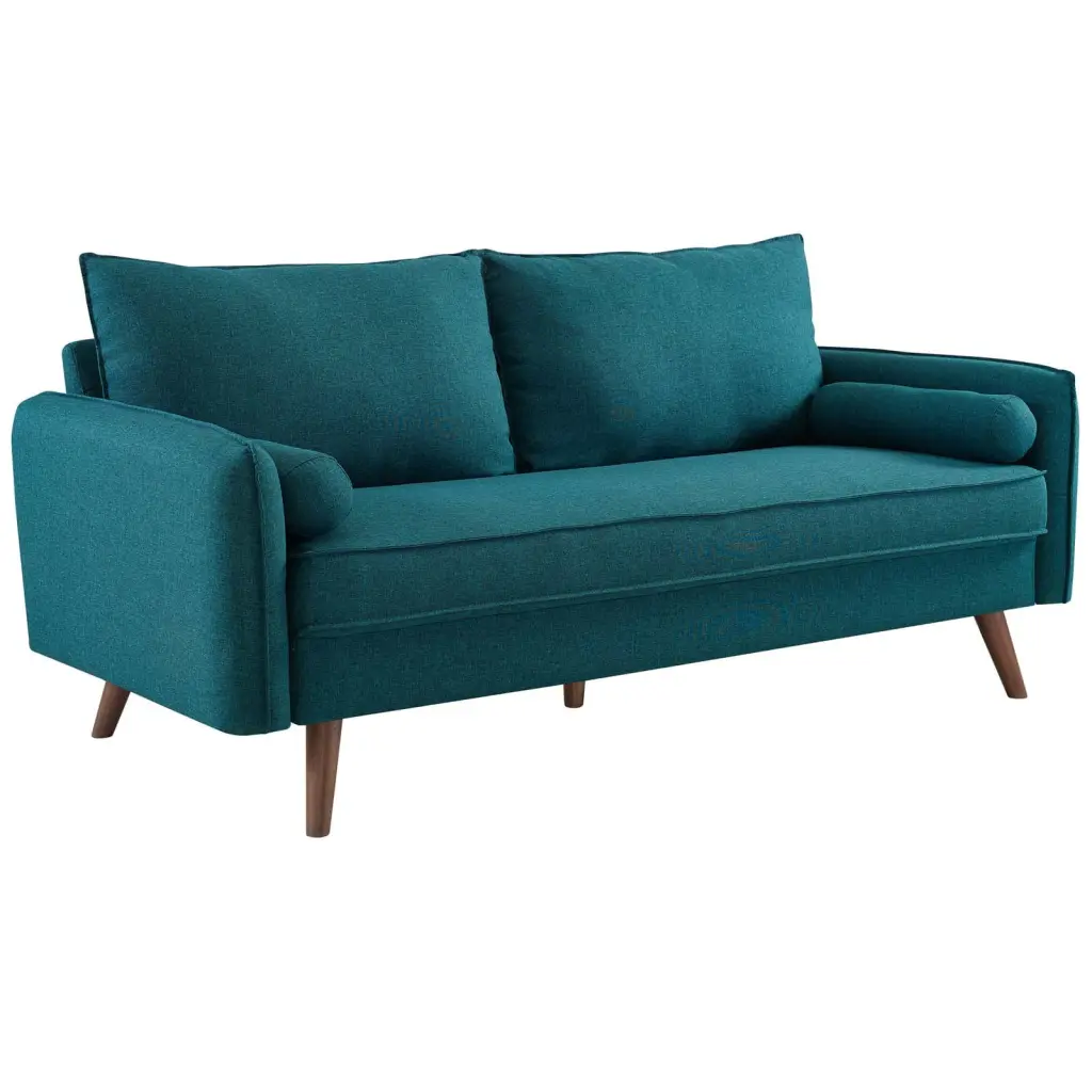 Modern Contemporary Urban Design Living Room Lounge Club Lobby Sofa Fabric Aqua Blue