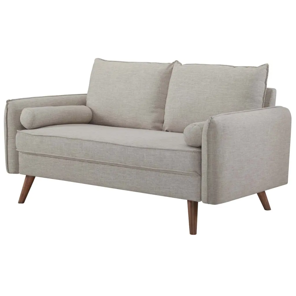 Modern Contemporary Urban Design Loveseat Sofa Fabric Beige Living Room Lounge