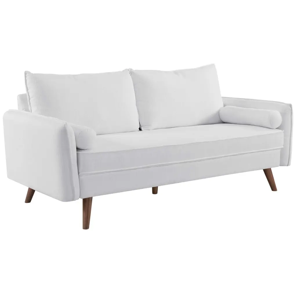 Modern Contemporary White Fabric Sofa Living Room Lounge or Club Lobby