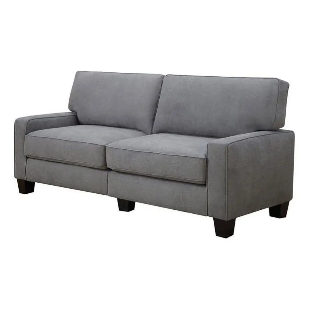 Pemberly Row Contemporary Fabric Upholstered Sofa Glacial Gray