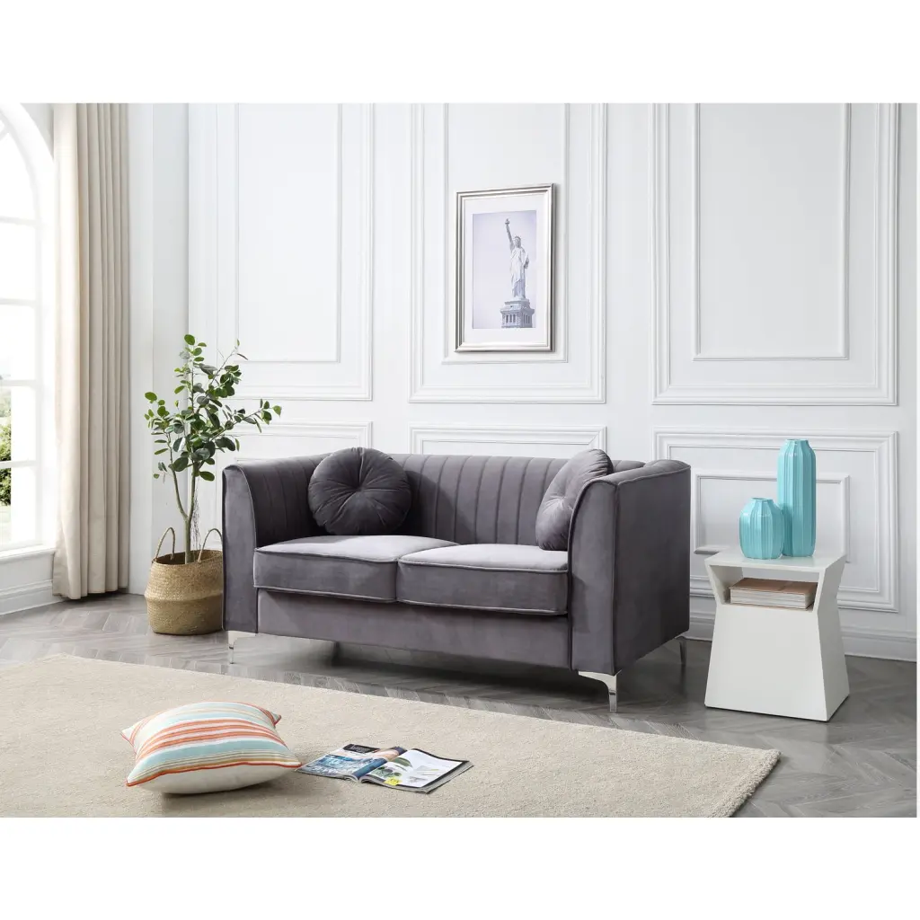 Maykoosh Seaside Serenity Gray Loveseat Comfortable Living Room Couch