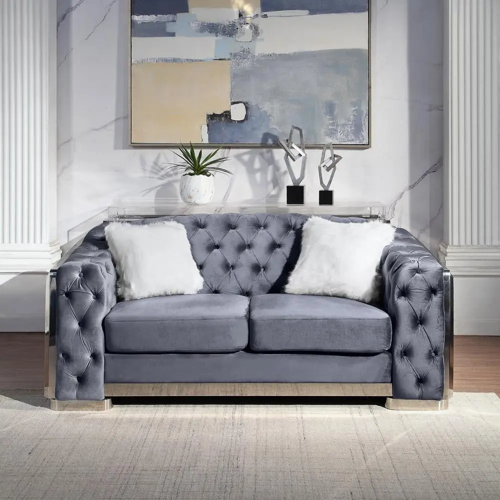 Artisan Design Loveseat Grey Contemporary Living Spaces