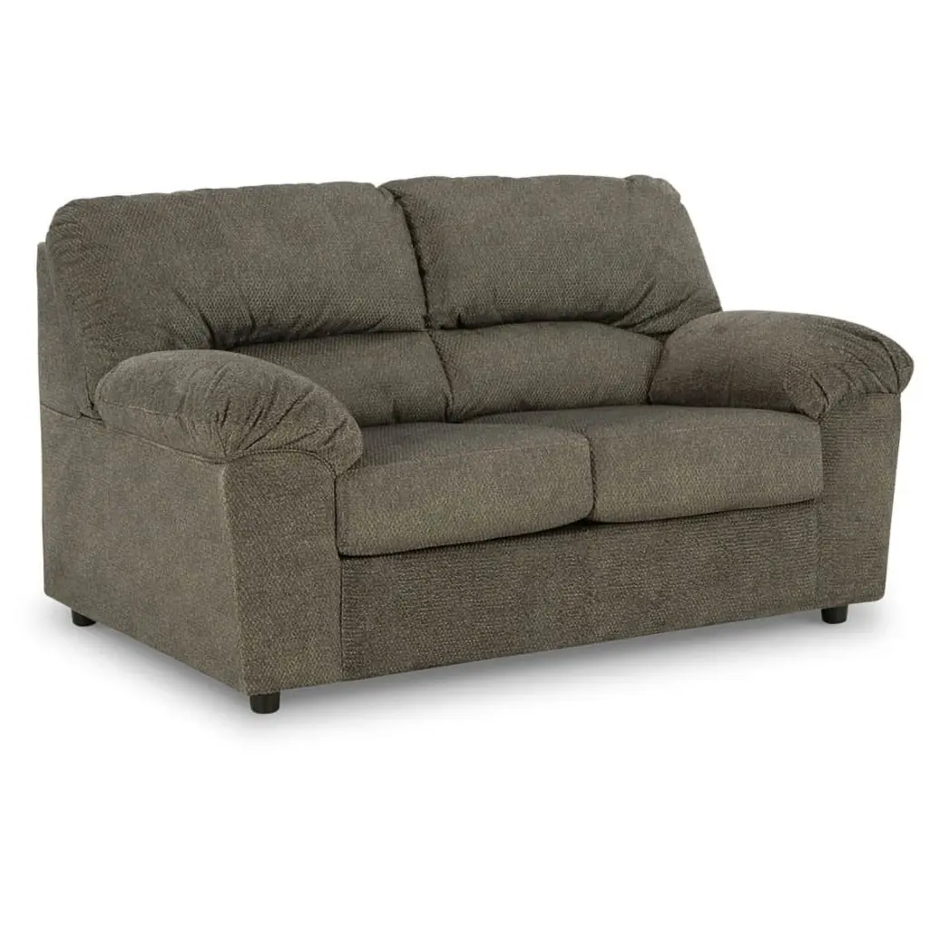 Ashley Furniture Norlou Contemporary Fabric & Wood Loveseat Gray - Stylish 2-Seater Sofa