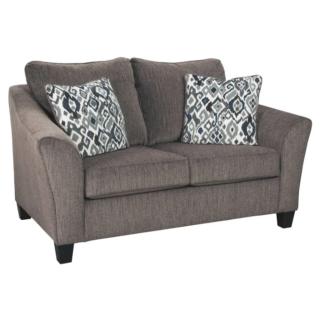 Signature Design Ashley Nemoli Loveseat Slate Contemporary Fabric Ashley Furniture