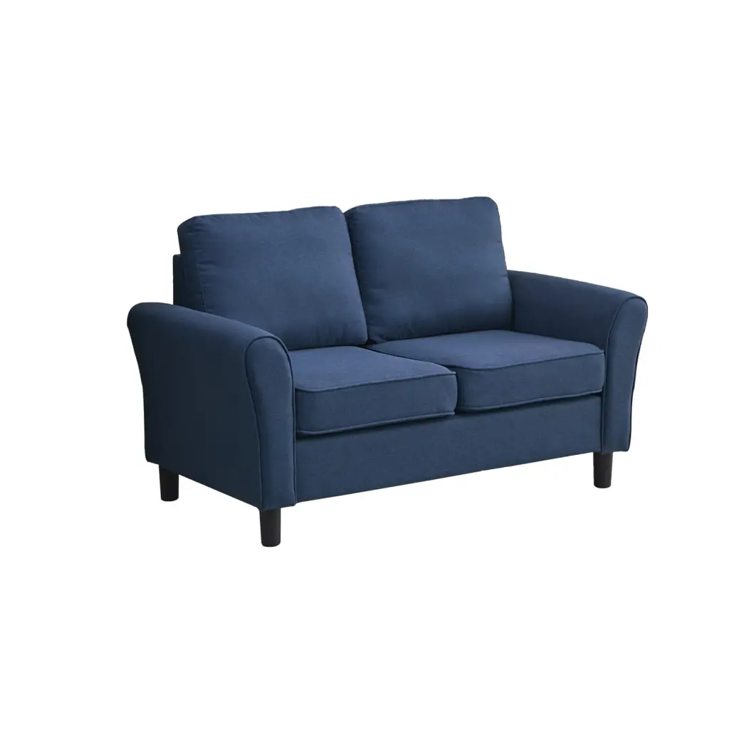 Hybition Linen Loveseat Modern Sofa Comfy Couch Blue