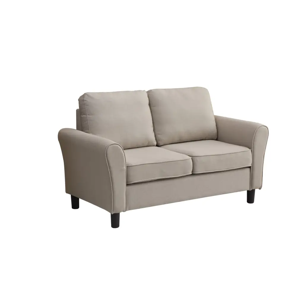 Hybition Linen Loveseat Modern Sofa Comfy Couch Beige