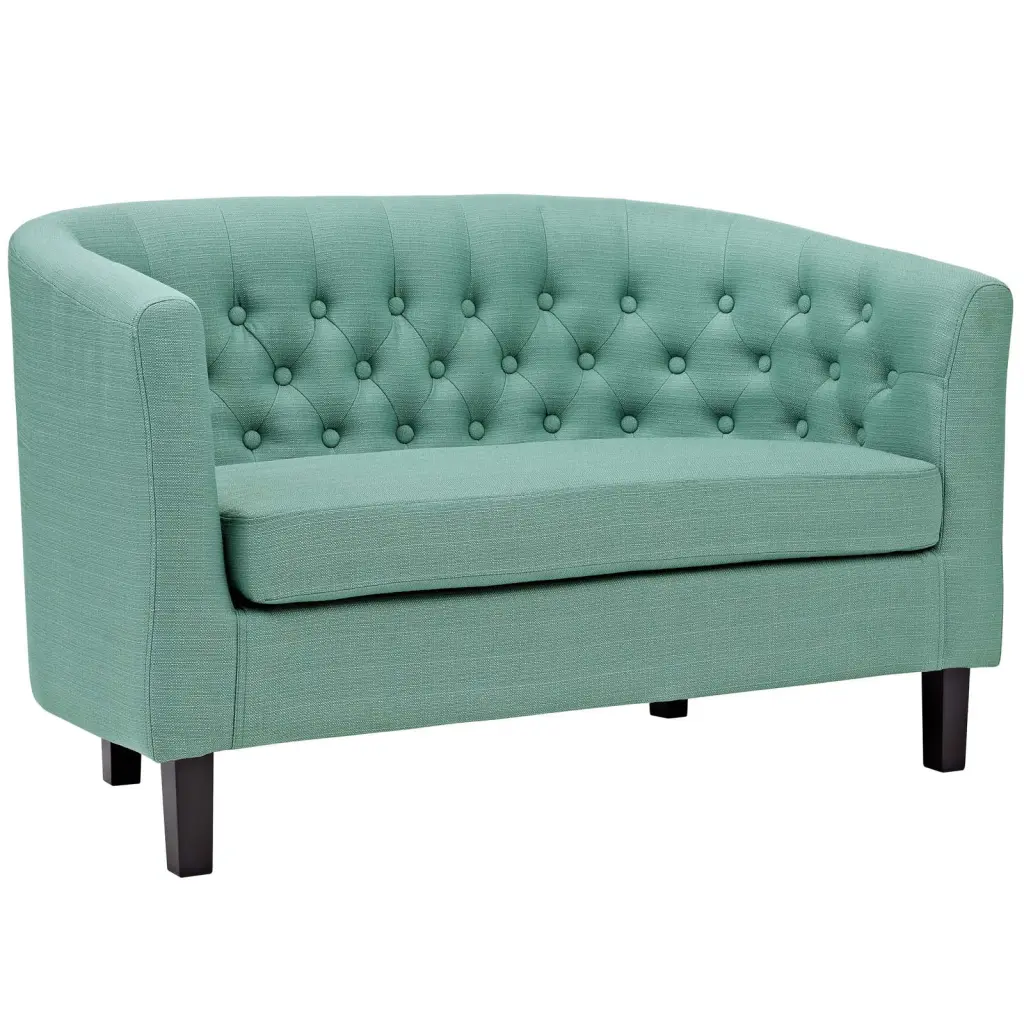 Modern Contemporary Urban Design Blue Fabric Loveseat Sofa Living Lounge Room