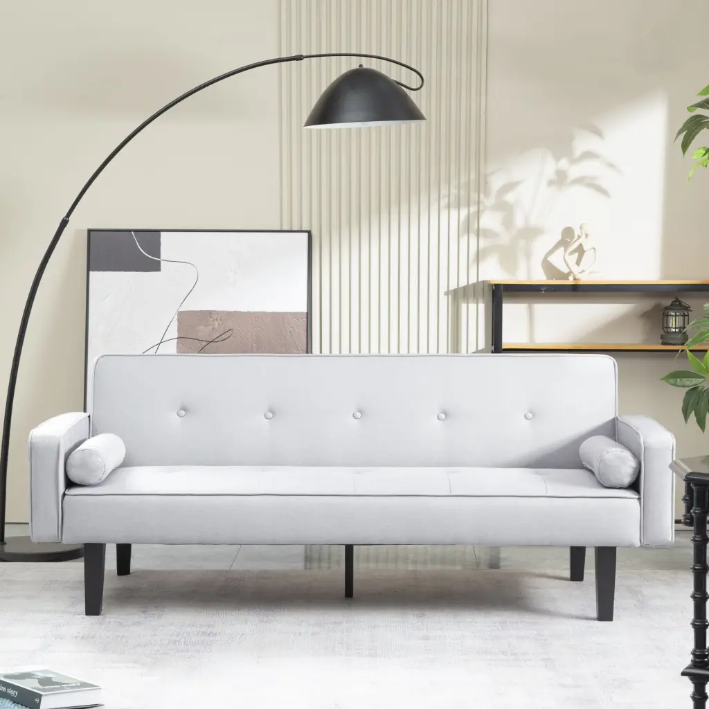 Futon Sofa Bed Convertible Couch Bed Armrests Modern Living Room Linen Sofa Bed CAST-03 CNCJ