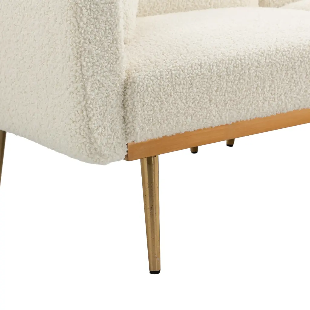 Futon Loveseat Sofa Rose Golden Feet - Convertible Bed 2 Teddy Throw Pillows Bed Bath & Beyond