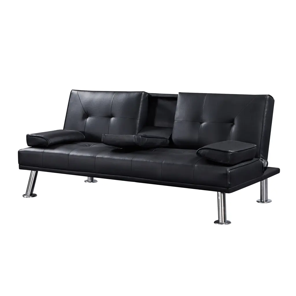 Modern Faux Leather Loveseat Sofa Bed Cup Holders Bed Bath & Beyond