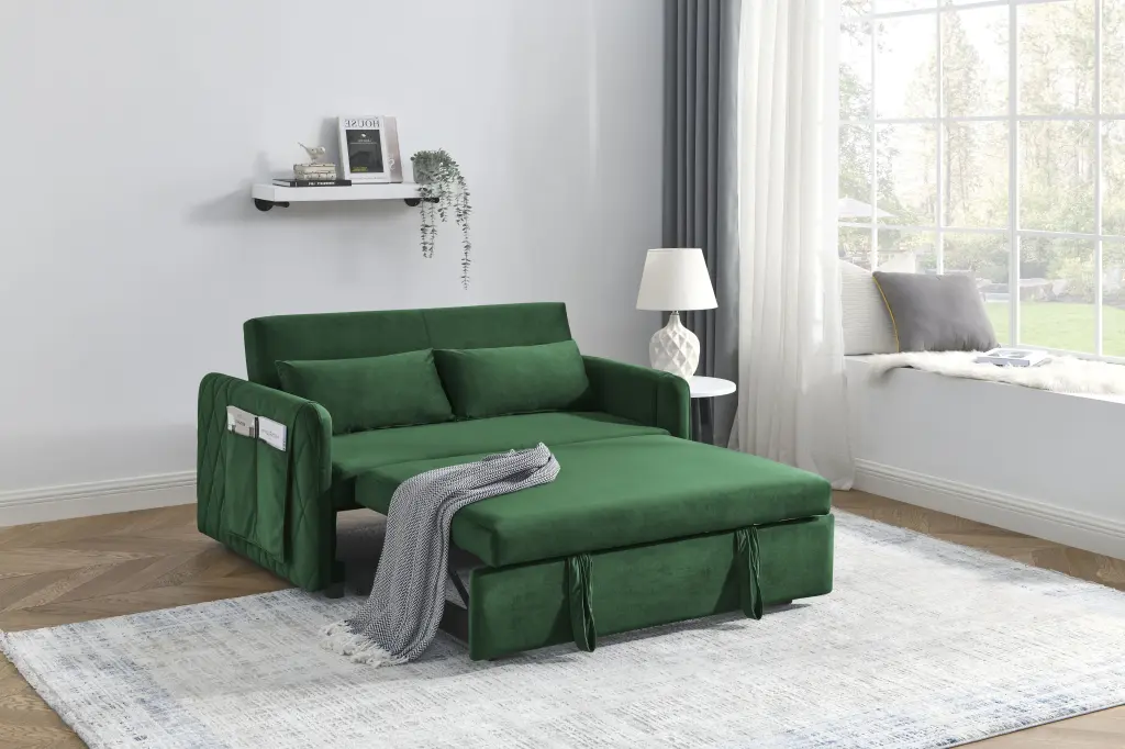 CoSoTower 55 Modern Convertible Sofa Bed 2 Detachable Arm Pockets and Pillows