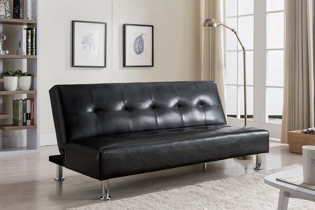 Kings Brand Furniture Black Klik Klak Convertible Sofa Bed Sleeper Space-Saving Design