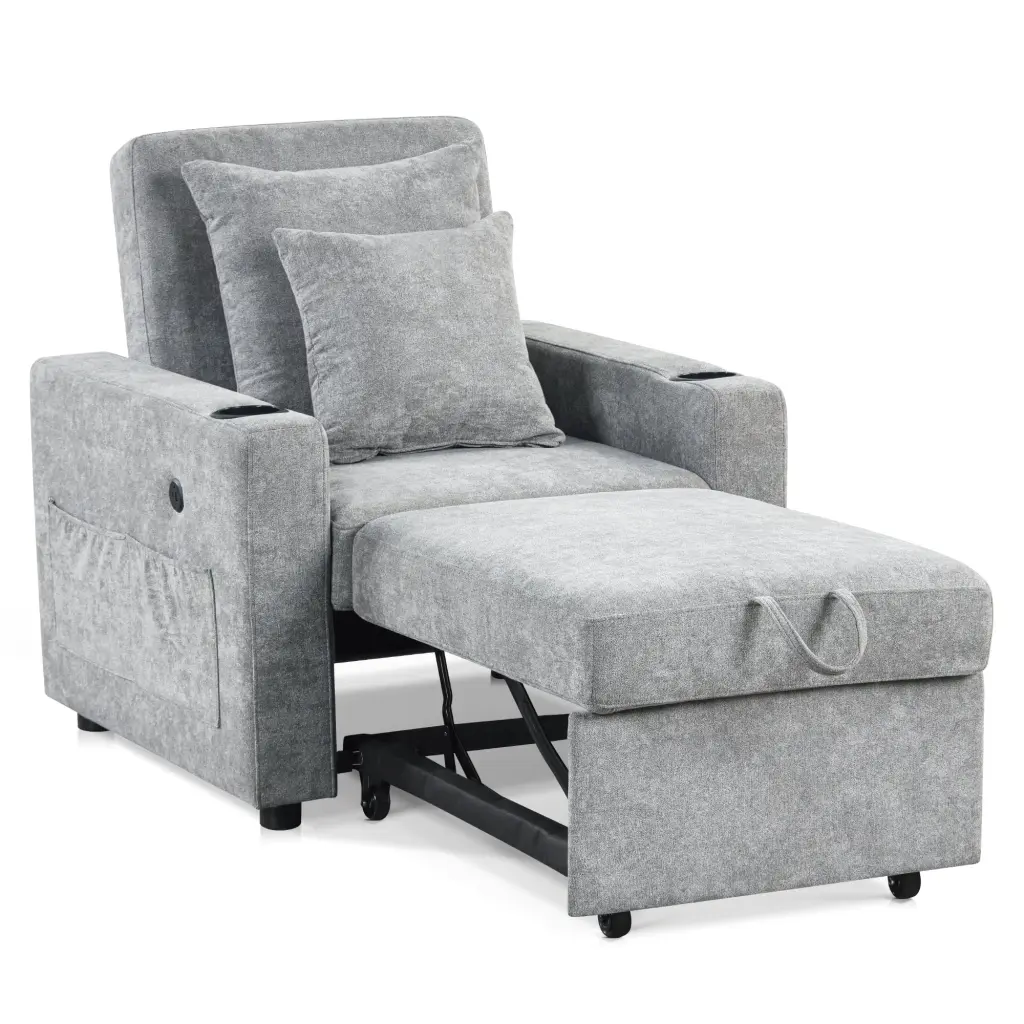 MCombo 3 1 Convertible Sleeper Sofa Bed - Pull Out Couch 3 Levels Adjustable Backrest