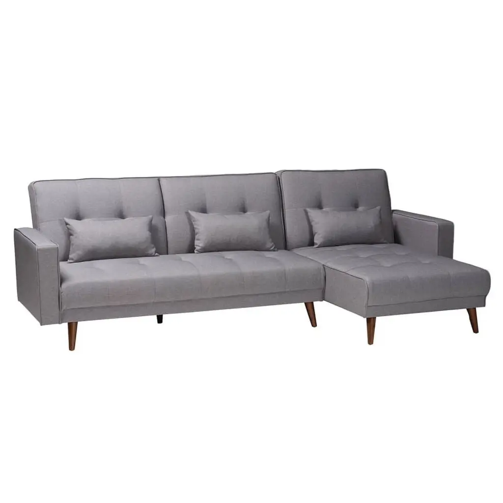 Pemberly Row Slate Fabric Upholstered Convertible Sleeper Sofa Storage