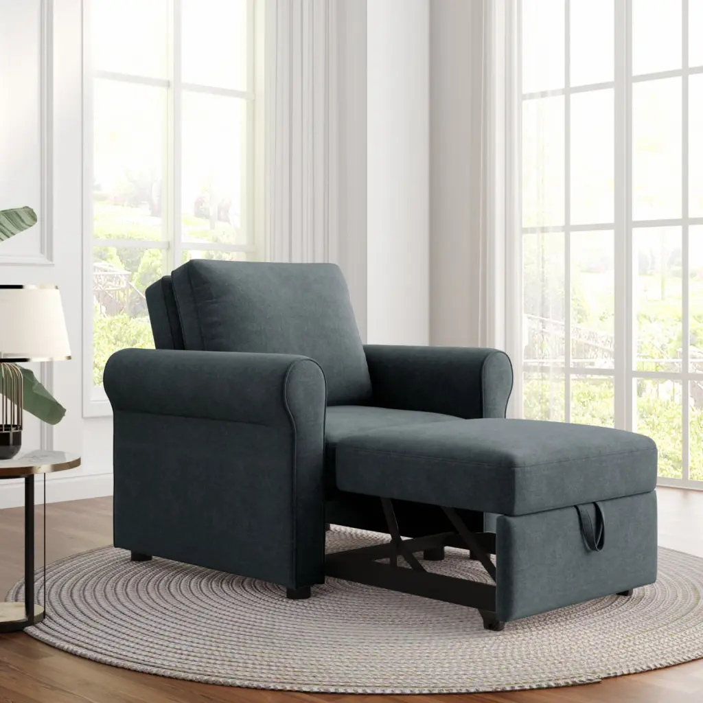 Deep Blue 3 1 Sofa Bed Chair Convertible Sleeper Chair Bed Adjustable Backrest Ponnky
