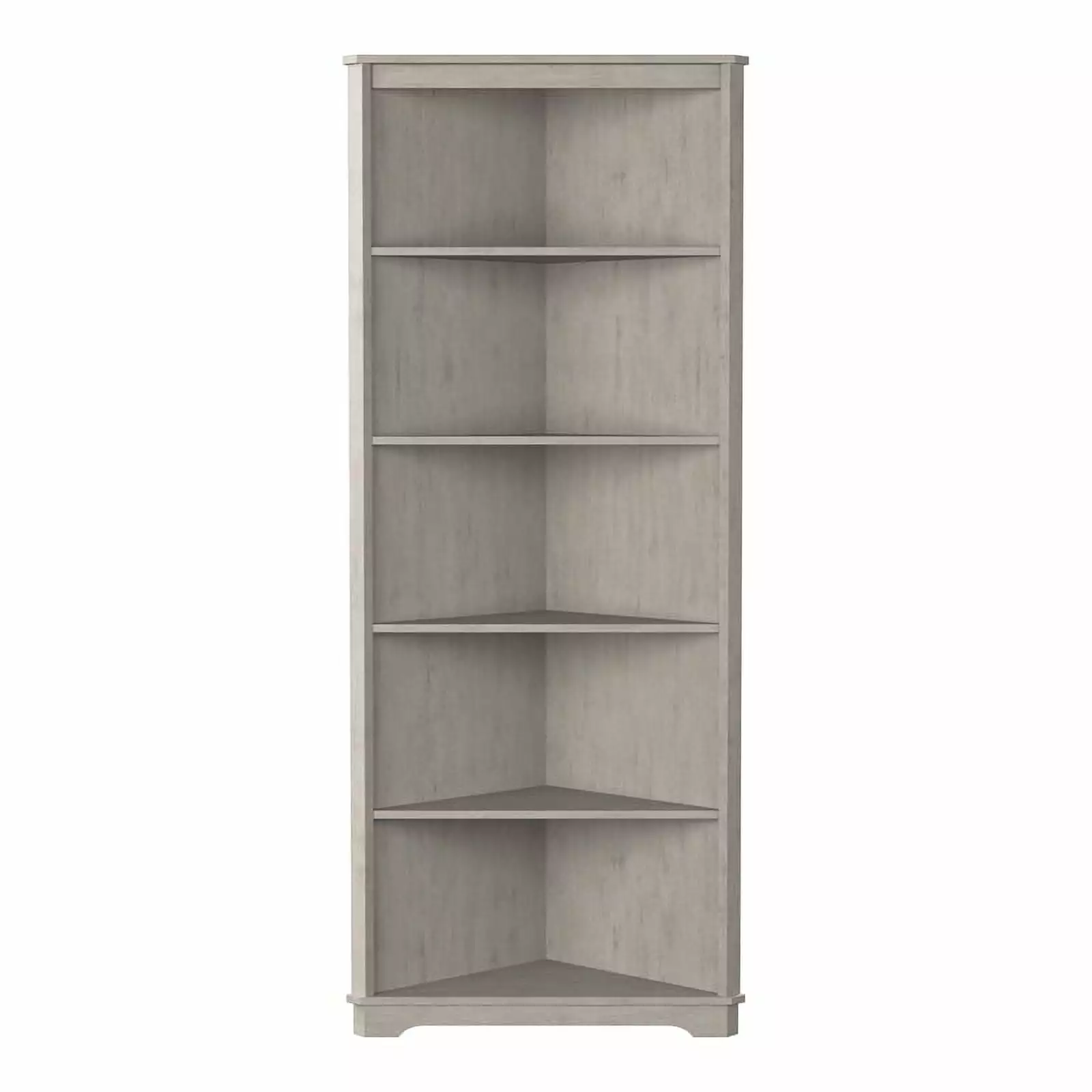 Bowery Hill Transitional Wood Corner Bookcase Antique White - Elegant Home Decor
