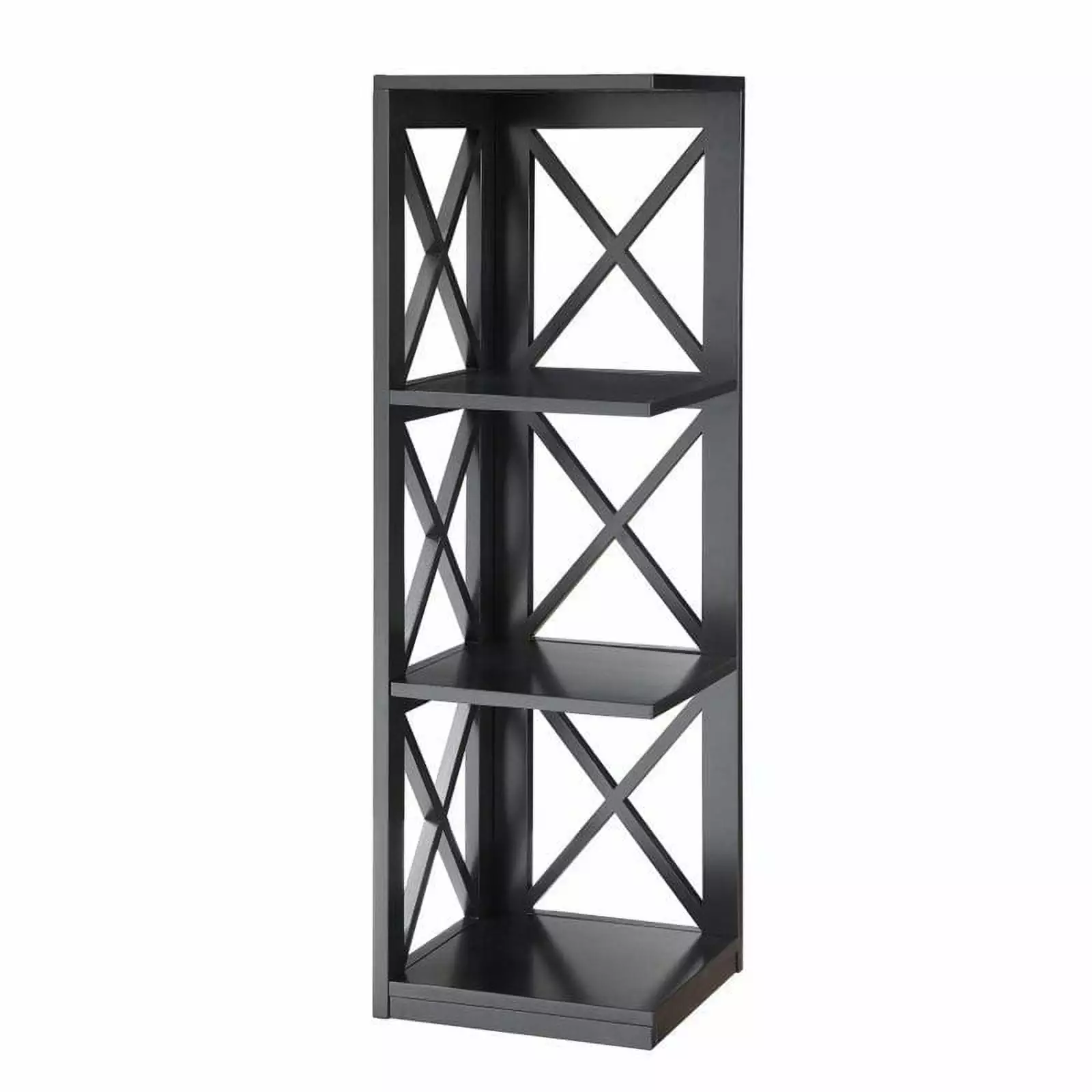 Scranton & Co 3 Shelf Corner Bookcase Black