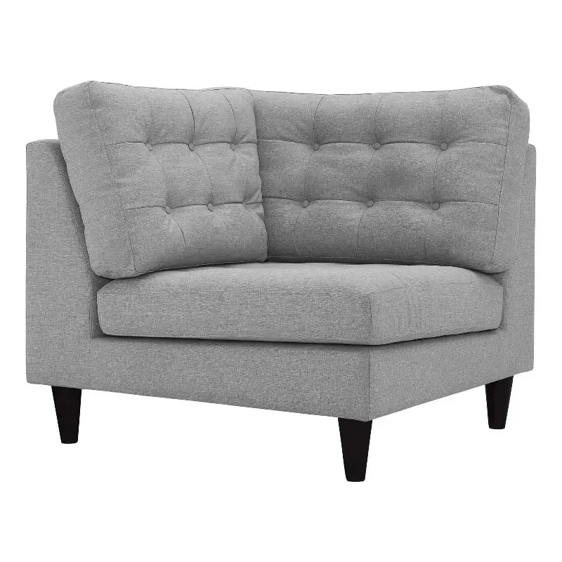 Maklaine Upholstered Polyester Fabric Sofa Corner Chair Light Gray