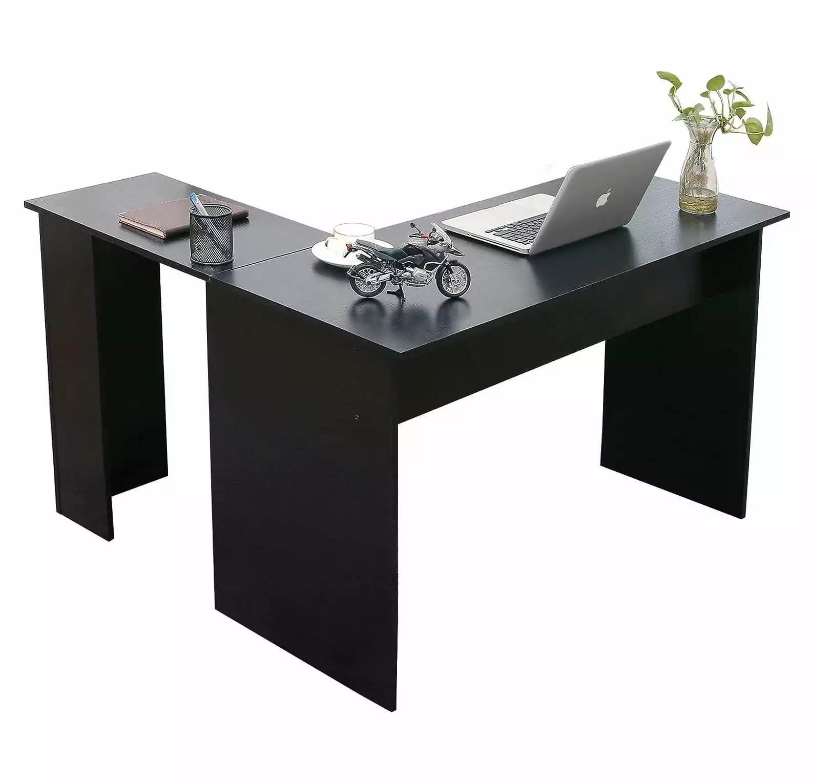 CintBllTer Small Corner Computer Desk Modern L Shaped Simplest Gaming Desk Writing Workstation Home Office Dark Brown