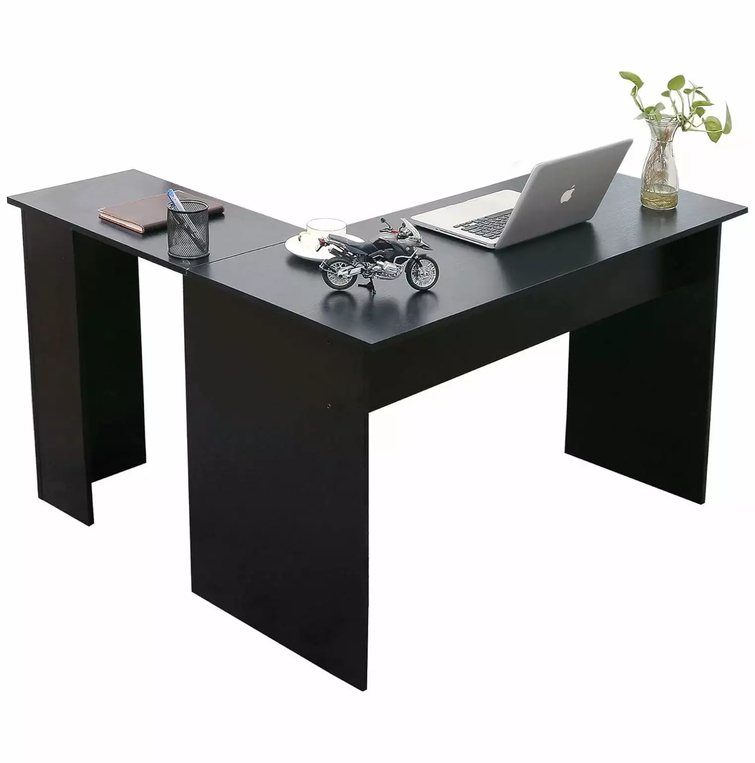 Lwory Small Corner Computer Desk 44x58 Inch L Shaped Gaming Writing Desk Workstation Dark Brown