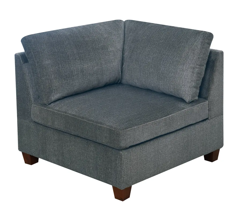 Corner Wedge Grey Chenille Fabric Modular Corner Wedge Sofa Living Room Furniture Wobythan