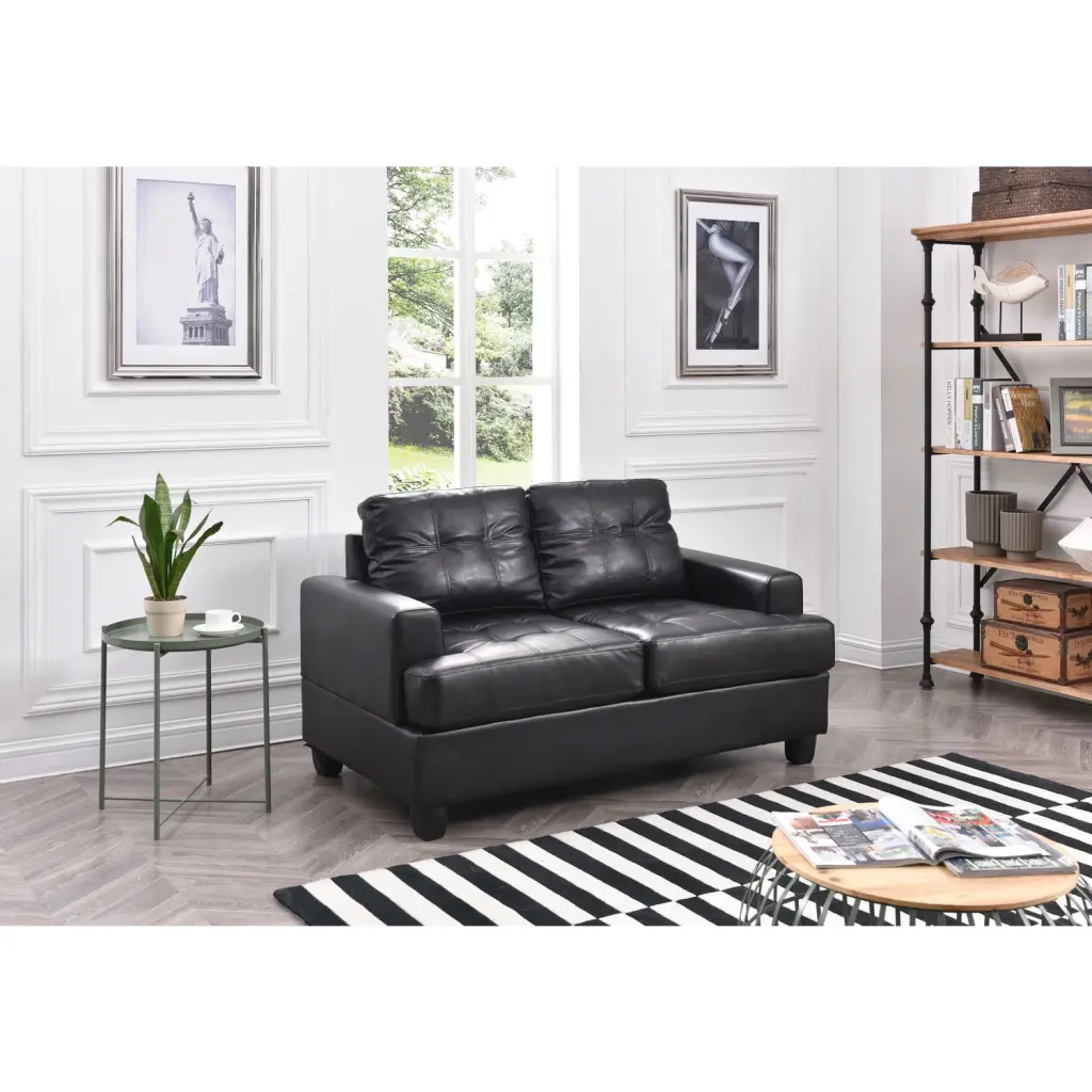 Maykoosh Country Cottage Loveseat Black - Rustic Living Room Furniture