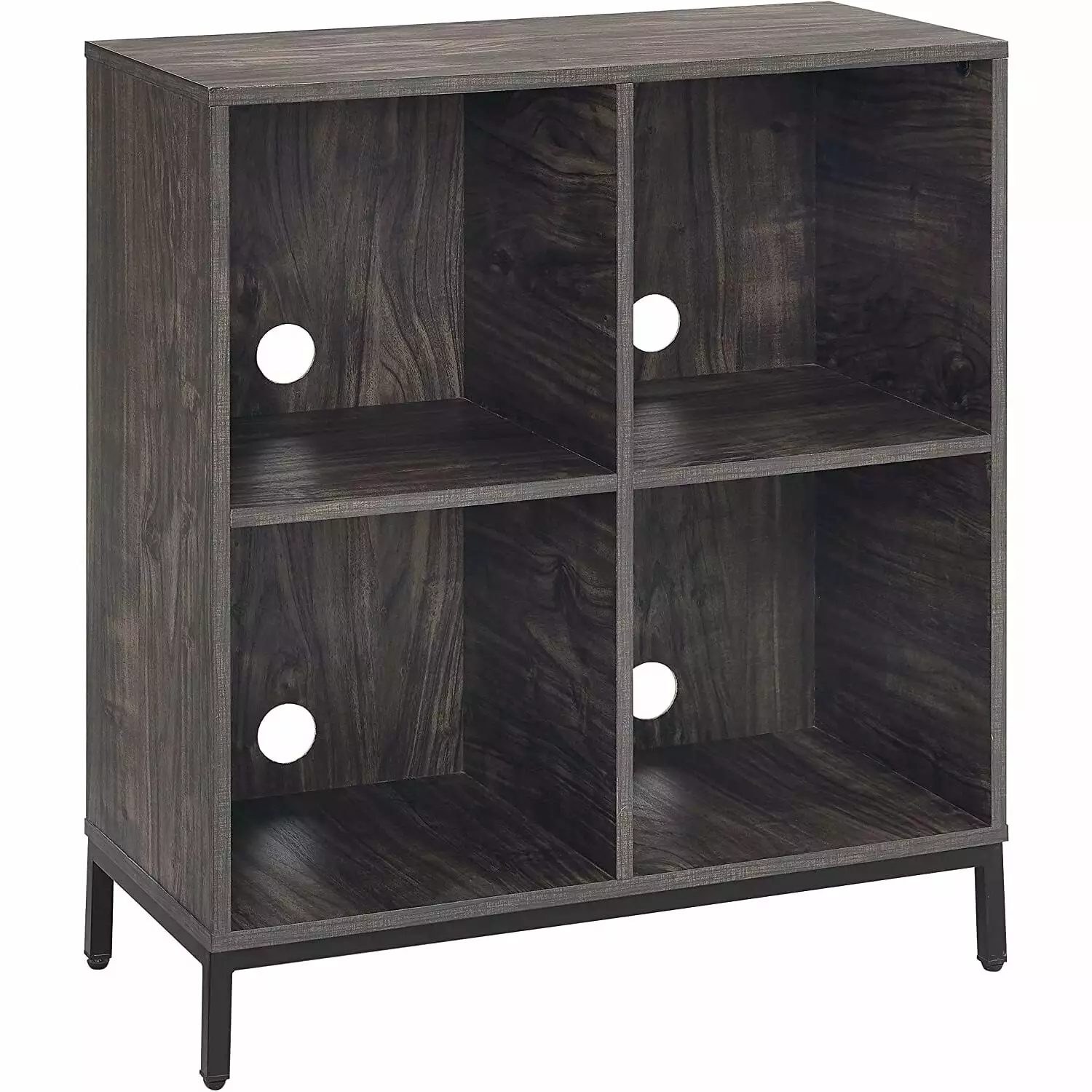 Crosley Furniture Jacobsen Wood Record Storage Cube Bookcase Brown Ash
