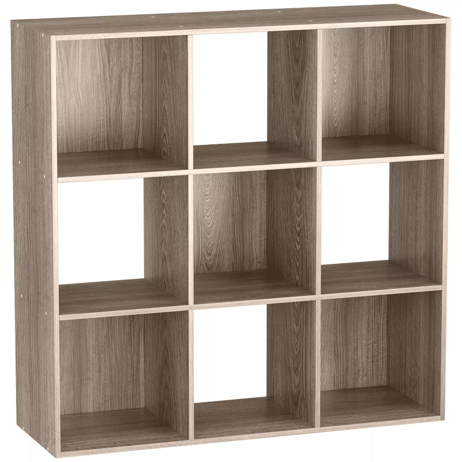 3-Tier 9 Cube Storage Organizer Wood Bookcase Cabinet Bookshelf Brown FHWM2