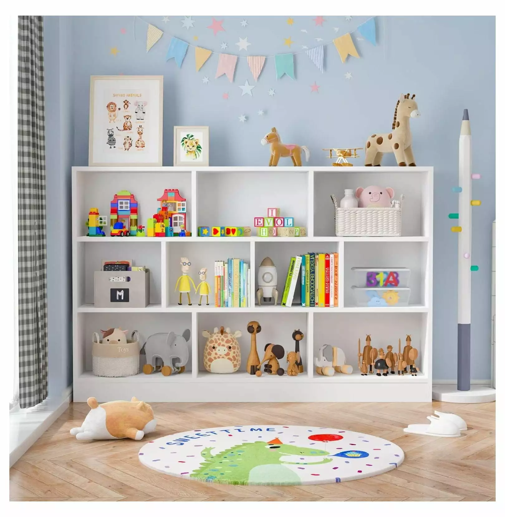 Generic 10-Cube Bookcase Wood Bookshelf 3 Tier Open Shelves Storage Organizer White