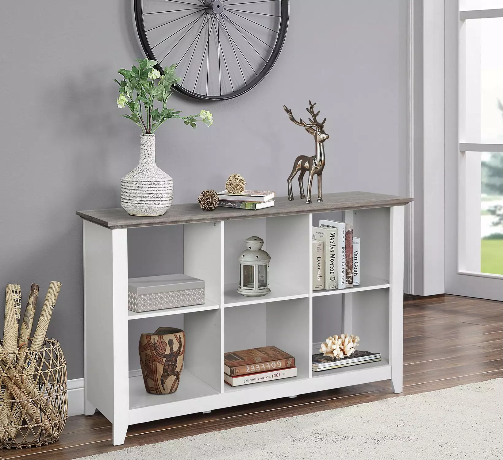 Saint Birch Finley White 6-Cube Storage Bookcase