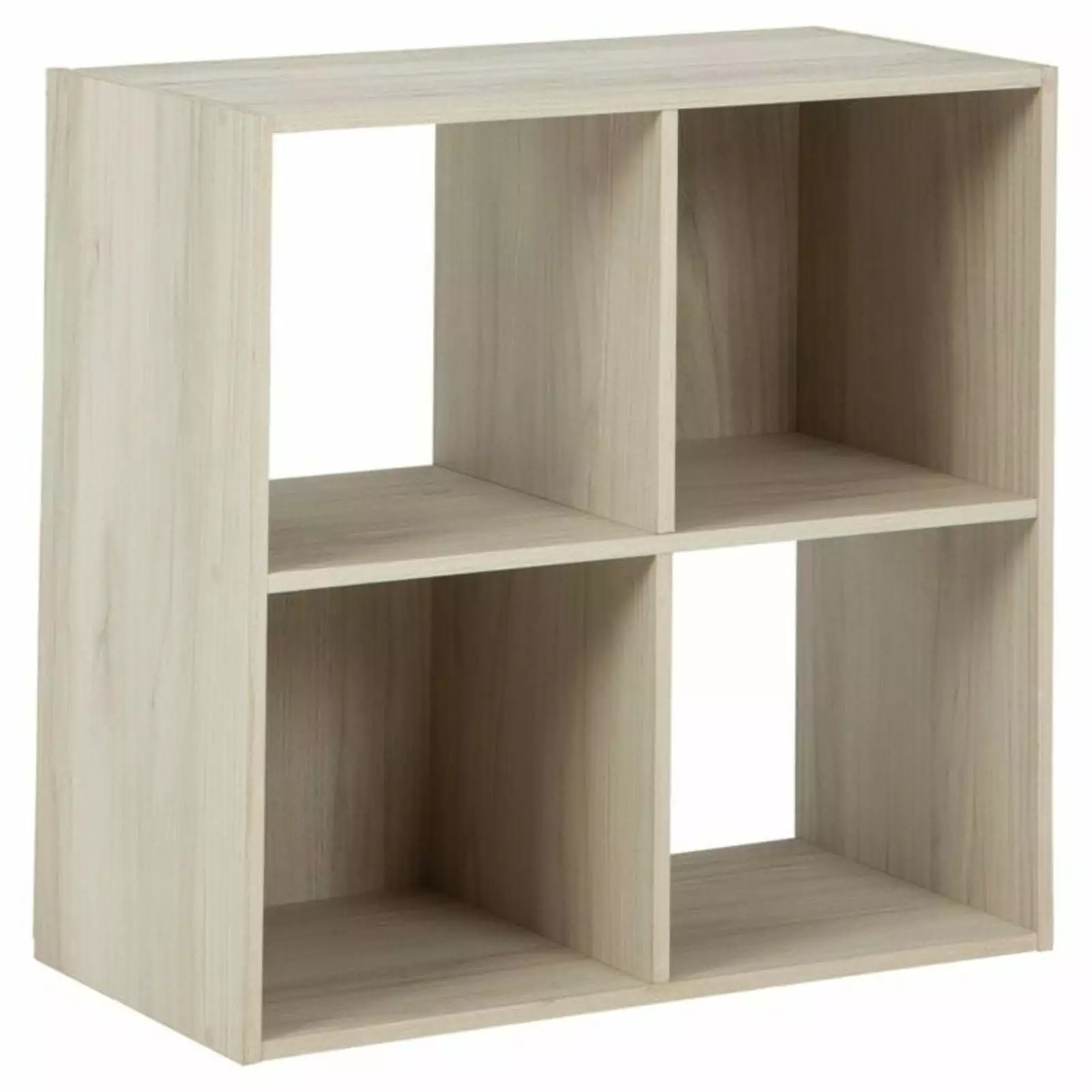 Bowery Hill Four Cube Engineered Wood Organizer Natural Storage Bookshelf