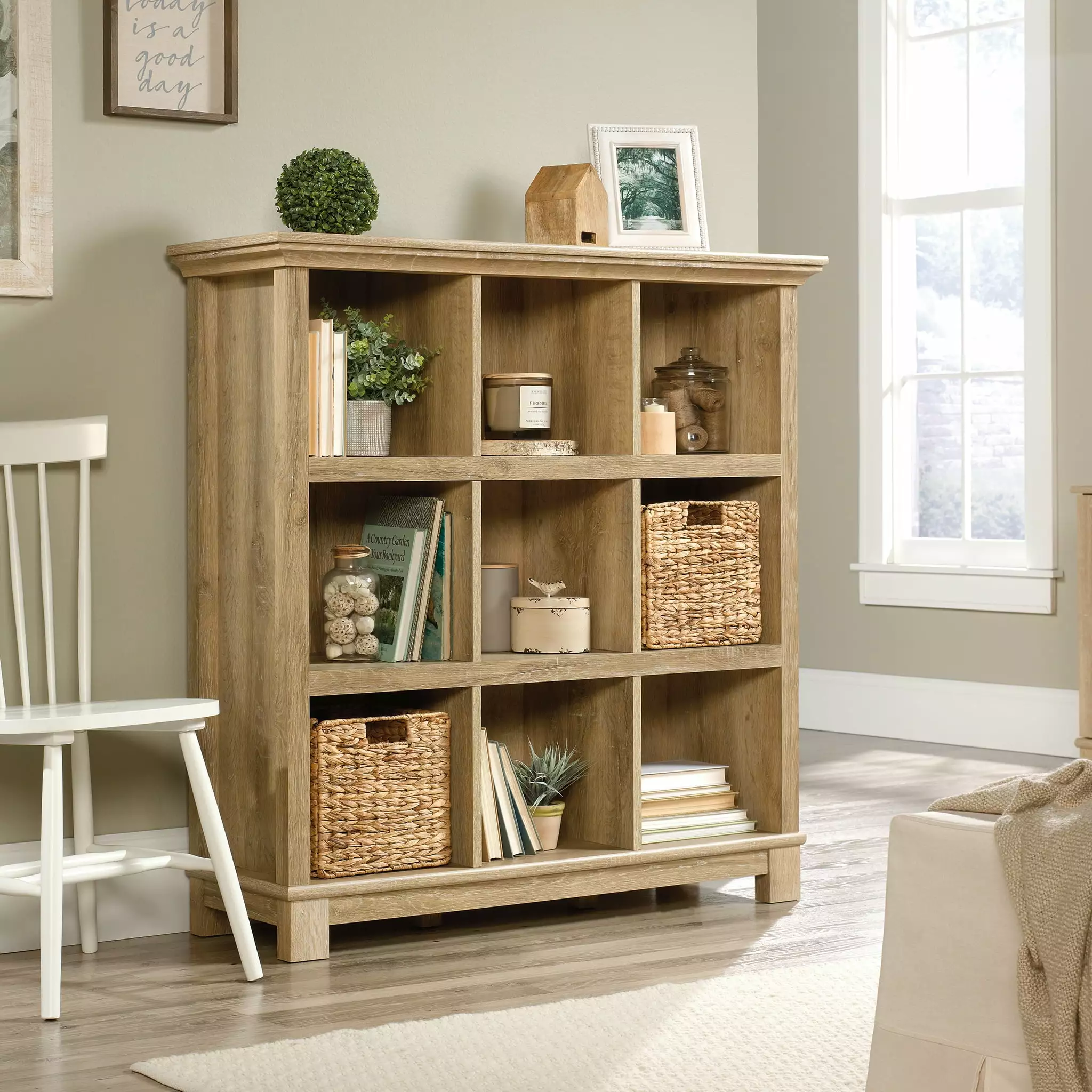 Sauder Garden Villa 9-Cube Organizer Orchard Oak Finish