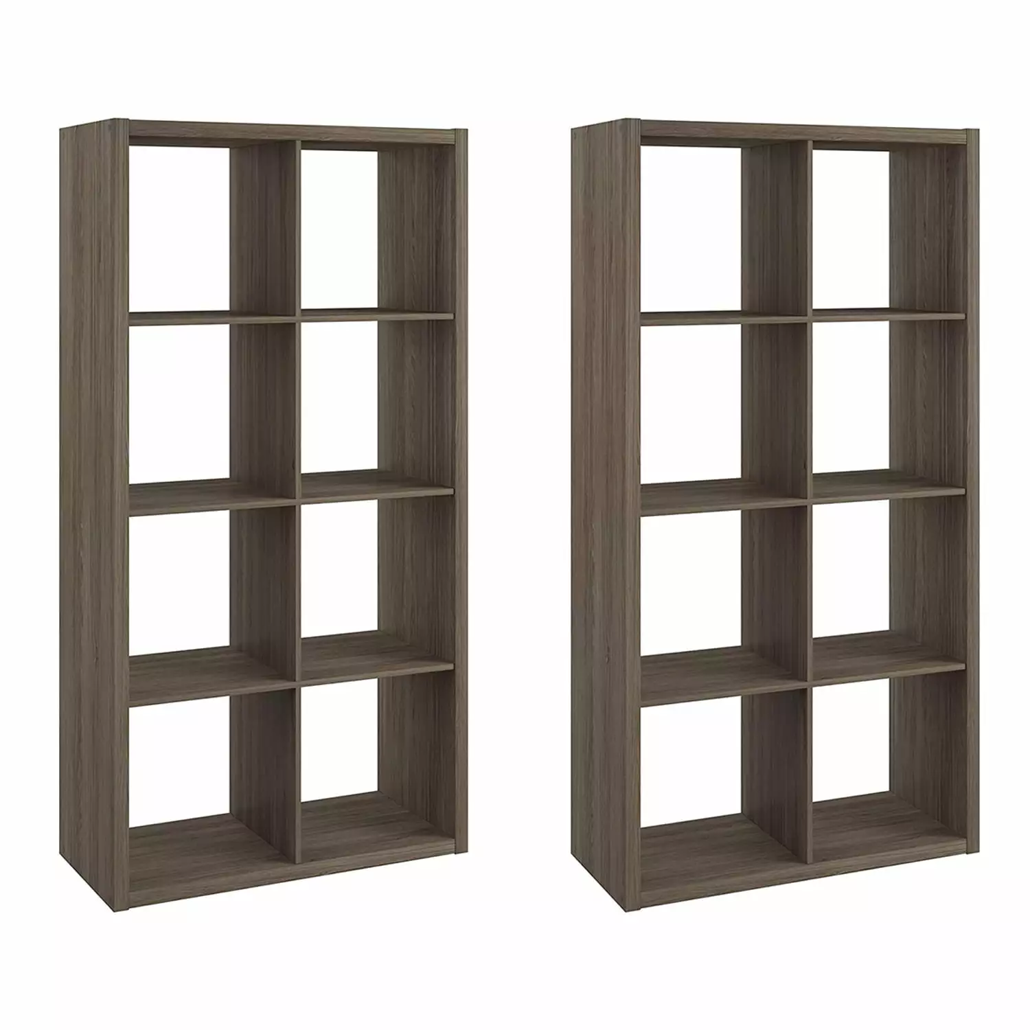 ClosetMaid Bookcase Open Back 8 Cube Storage Organizer Graphite Gray 2 Pack