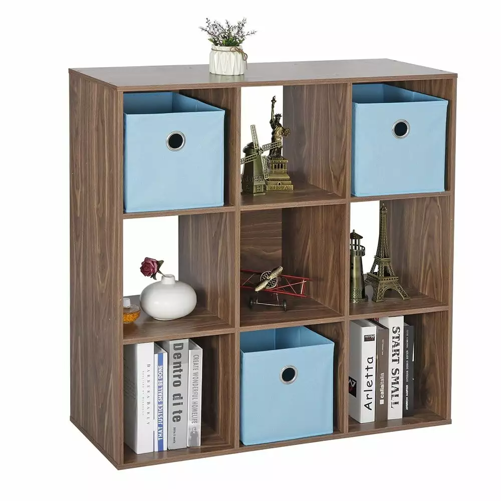 9-Cube Storage Shelf Organizer Wood Bookshelf 52 x 63 Inches Bed Bath & Beyond