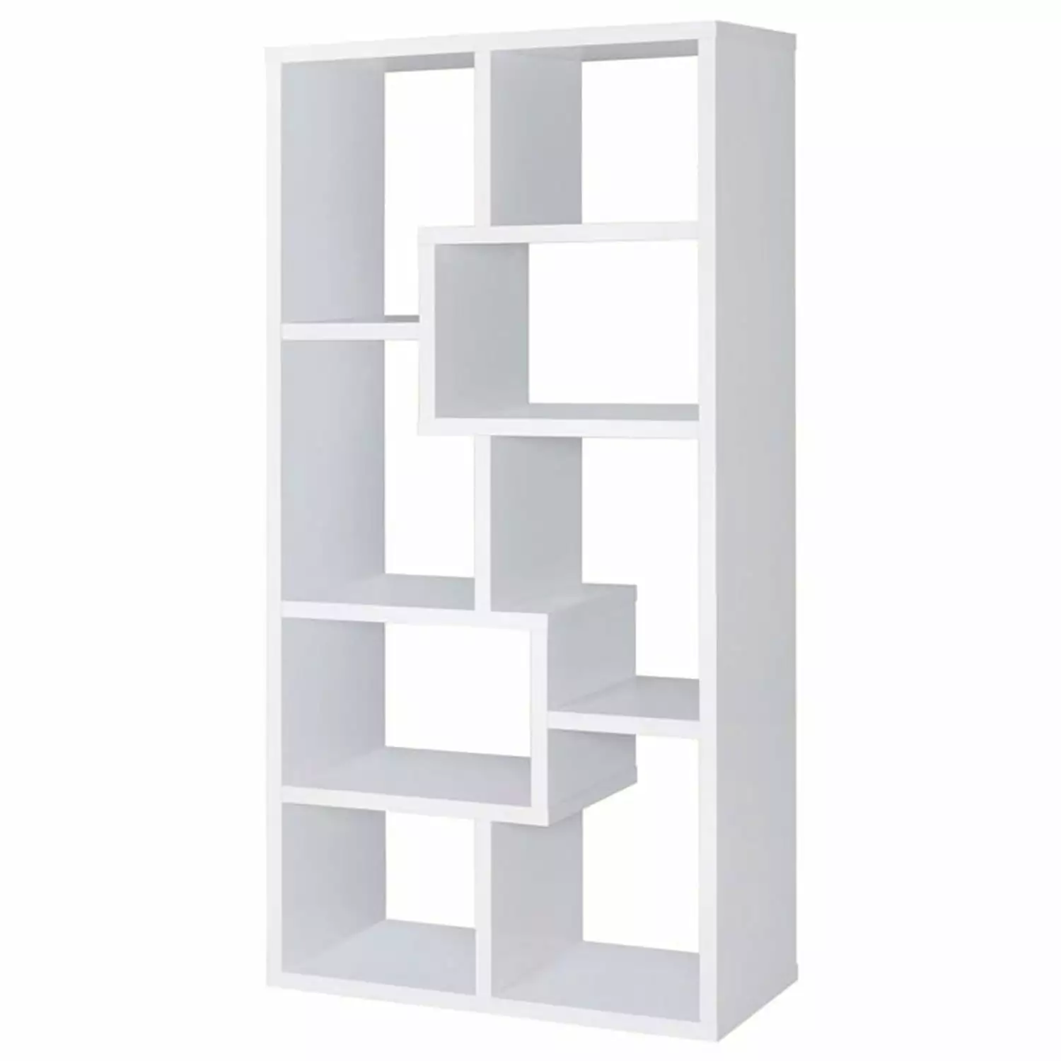Mesmerizing Multiple Cubed Rectangular Bookcase White Modern Storage Shelf Benzara