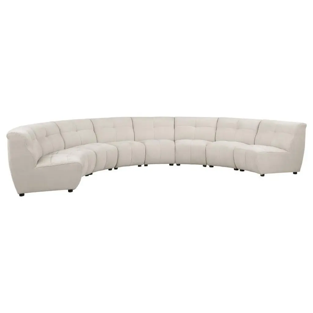 Coaster Charlotte 8-Piece Fabric Upholstered Curved Modular Sectional Sofa - Ivory Coaster Company