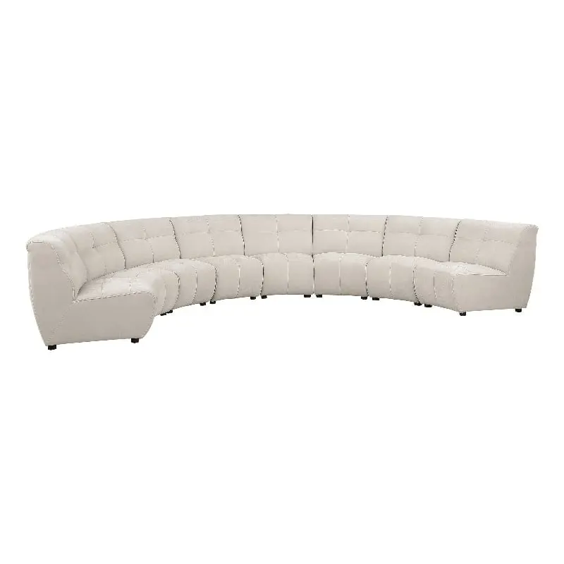 Pemberly Row 8-piece Fabric Upholstered Curved Modular Sectional Sofa Ivory - Modern Curved Living Room Couch
