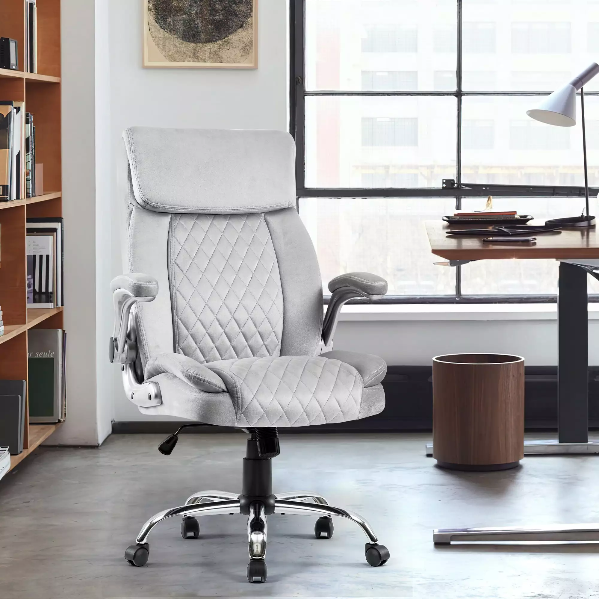 DeeHome Swivel Office Room Chair Executive Desk Chair Velvet Comfortable Computer Chair