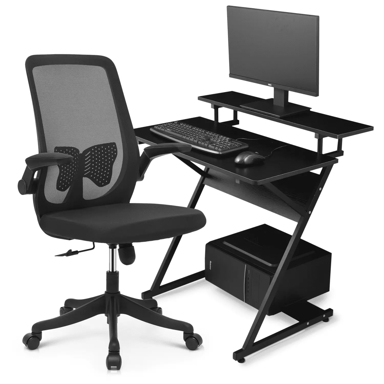 Magshion Computer Desk and Chair Set Adjustable Height Rolling Office Chair