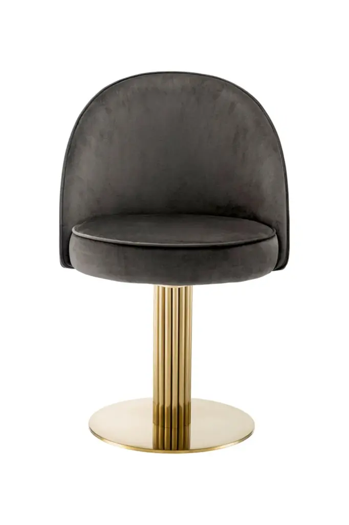 Eichholtz Dorland Gray Velvet Dining Chair Modern Dining Room