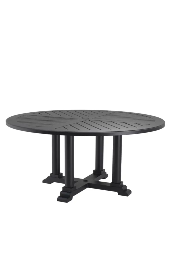 Black Round Outdoor Dining Table Eichholtz Bell Rive Garden Furniture