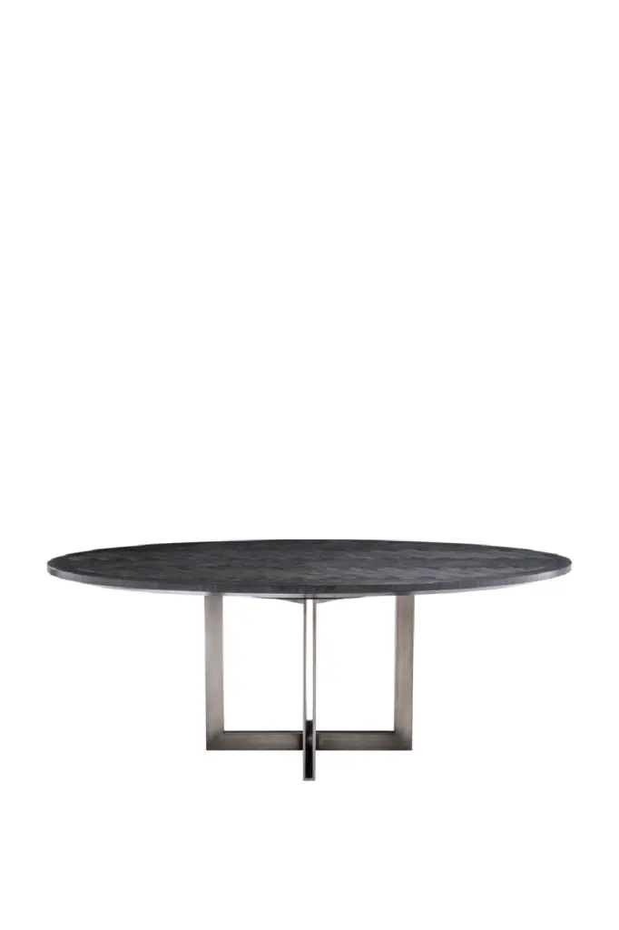 Eichholtz Melchior Oval Charcoal Dining Table Elegant Dining Room