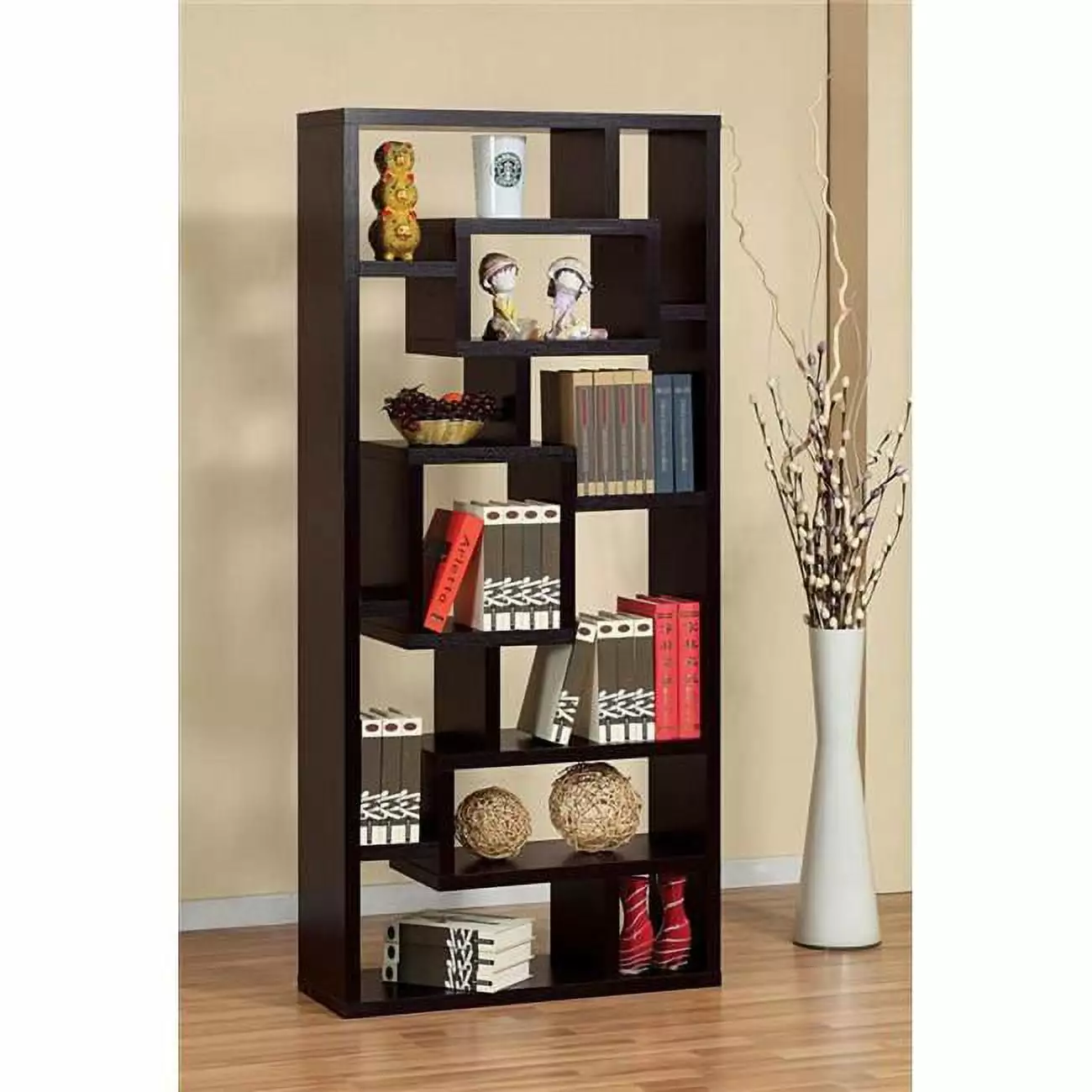 Enitial Lab Bradshaw Unique Bookcase-Display Cabinet Red Cocoa