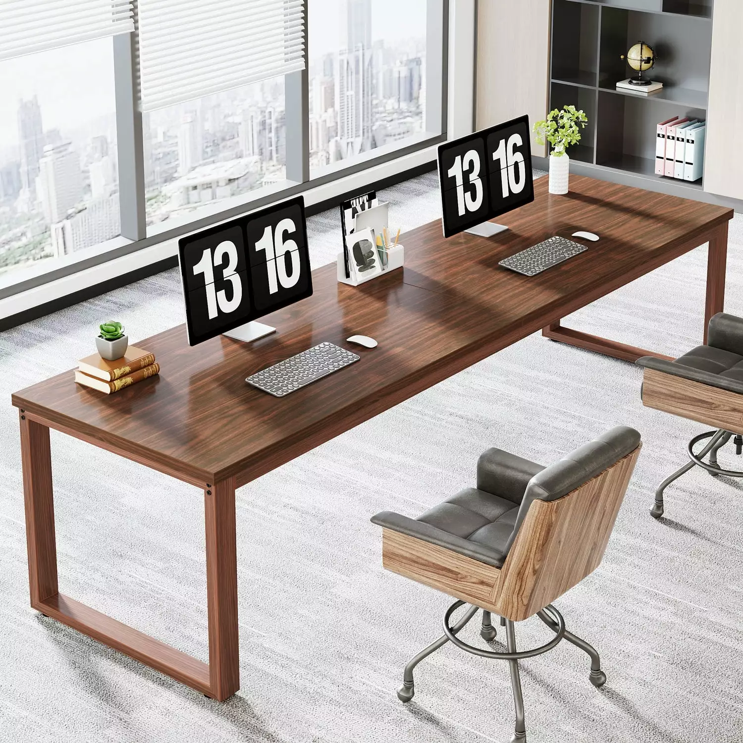 Tribesigns Extra Long Desk. 78.74-Inch 2 Person Desk Long Computer Desk Sturdy Metal Frame. Double Desk Study Desk Writing...