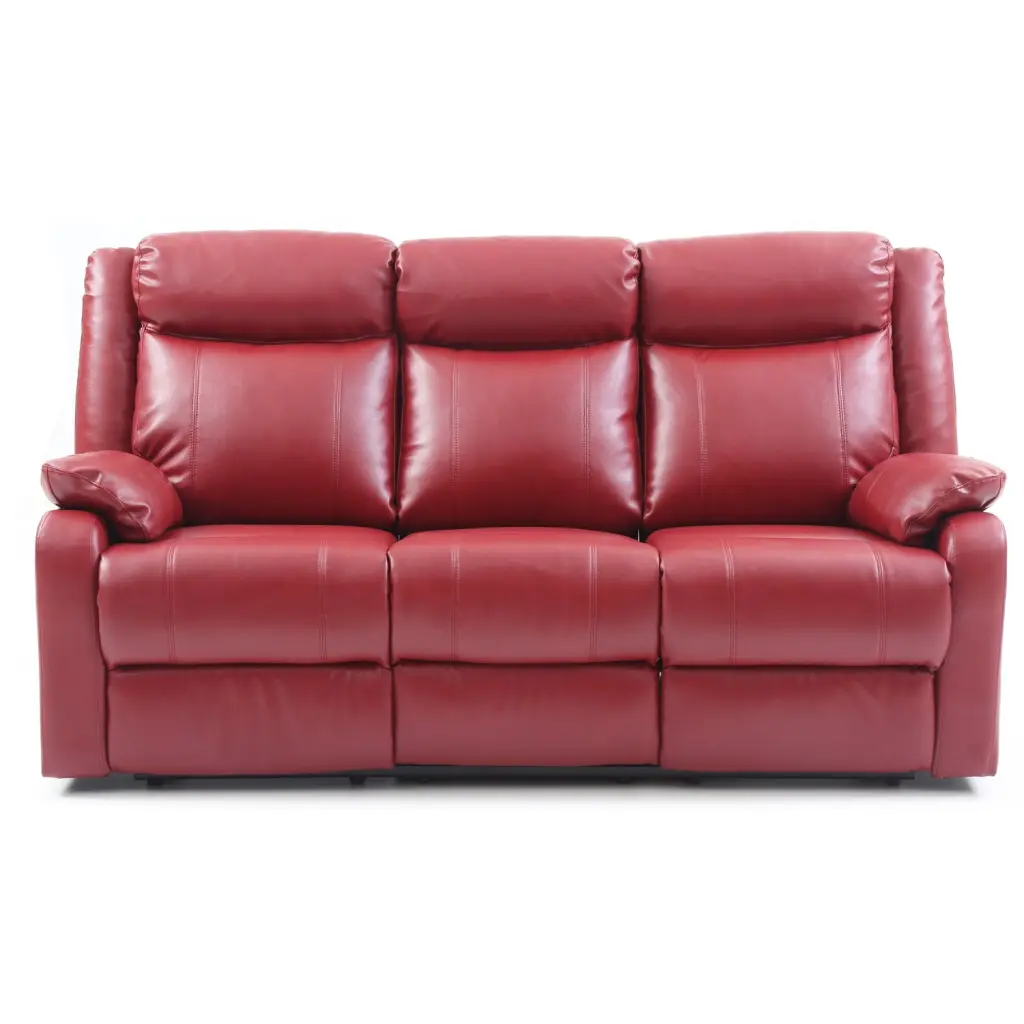 LYKE Home Double Reclining Sofa Red Vibrant Living Room