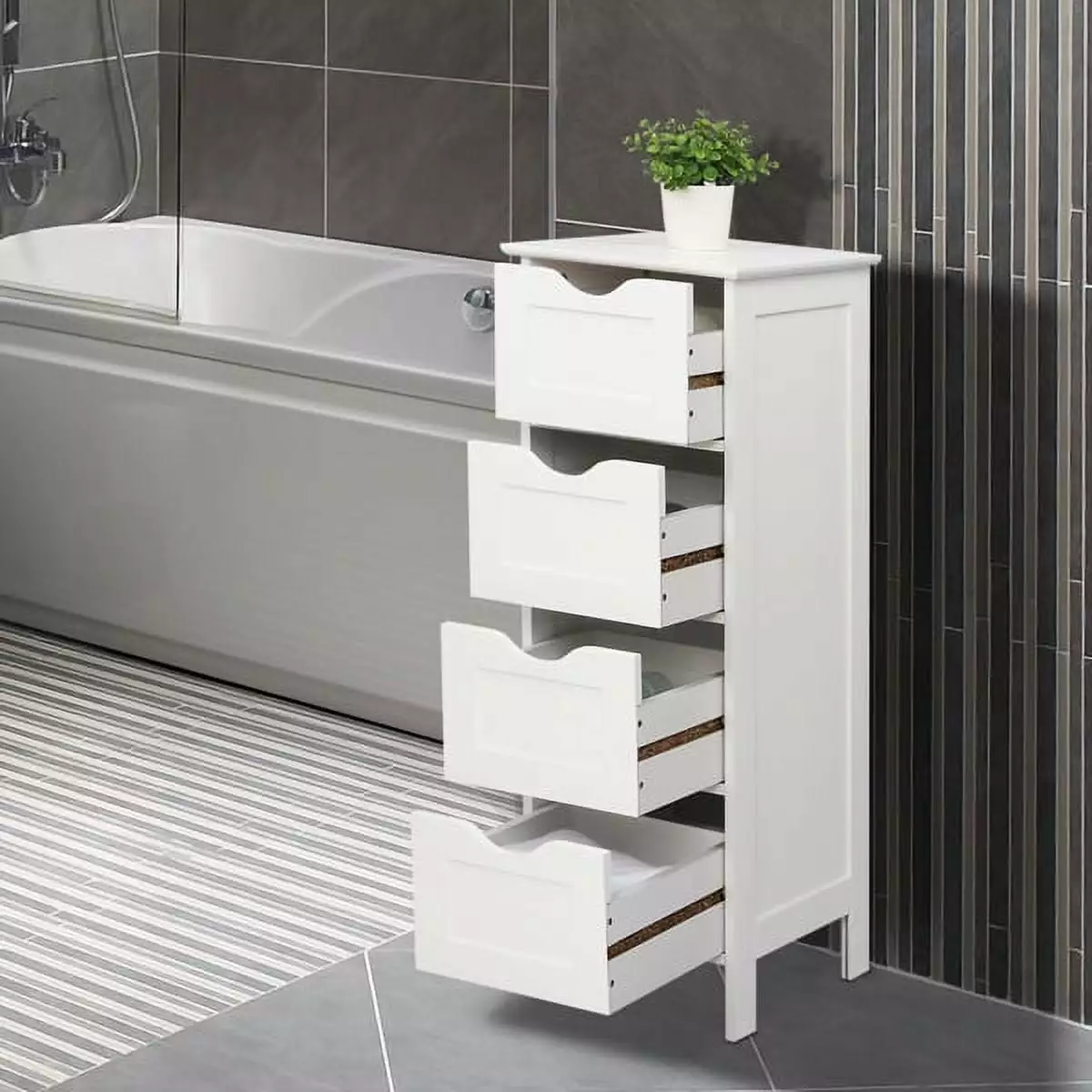 4 Drawers Storage Cabinet Home Office Organization YTTX