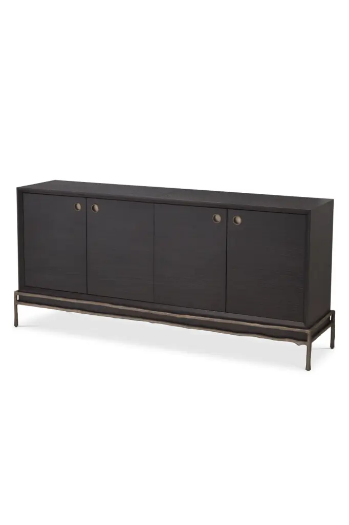 Eichholtz Premier Charcoal Oak Dresser Cabinet Storage